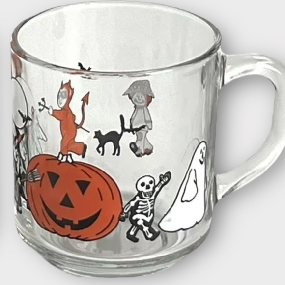 Vintage Halloween Parade Luminarc Clear Glass 8oz Mig - Picture 4 of 7